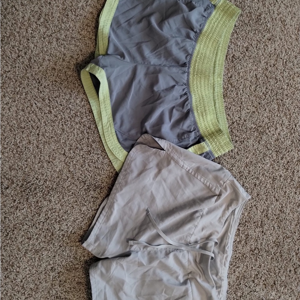 Gray and Green Athletic Shorts Set